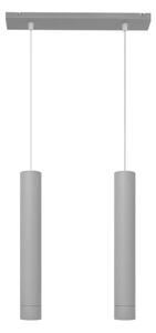 LED Lustr na lanku TUBA 2xGU10/4,8W/230V šedá
