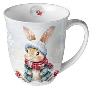 Porcelánový vánoční hrnek Vánoční zajíček 400 ml