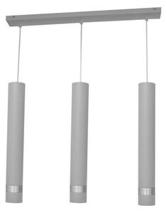 LED Lustr na lanku TUBA 3xGU10/4,8W/230V šedá/lesklý chrom