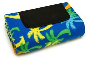 Pikniková deka v modré barvě s motivem palmy Šířka: 150 cm | Délka: 200 cm