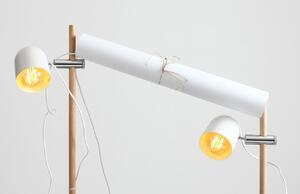 Nordic Design Bílá kovová stolní lampa DeLux
