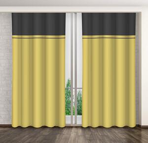 Dekorační závěs na okno hořčicově žluté barvy Délka: 250 cm