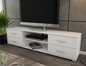 Široký TV stolek Oskar TV, bílý, šířka 180 cm