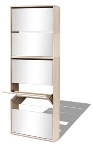 Botník pětipatrový zrcadlo dub 63 x 17 x 169,5 cm