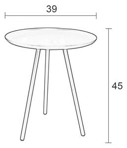 White Label Měděný odkládací stolek WLL FROST 39 cm