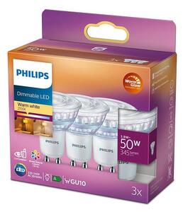 SADA 3x LED Stmívatelná žárovka Philips Warm Glow GU10/3,8W/230V 2200-2700K
