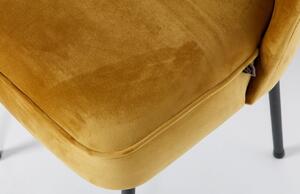Hoorns Žlutá sametová jídelní židle Tergi