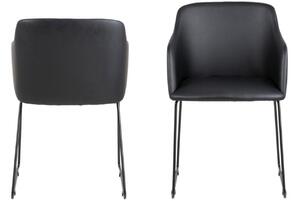 Scandi Černá koženková jídelní židle Audrey