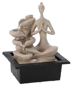 Zahradní fontána s osvětlením Yogi2, 21,5x18x28,5 cm, polistone, béžová