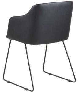 Scandi Černá koženková jídelní židle Audrey