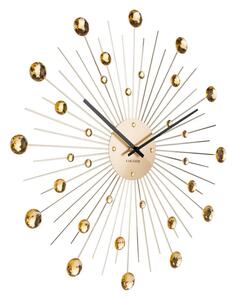 Present time Zlaté kovové nástěnné hodiny Espirio