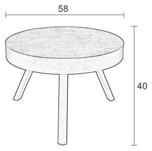 White Label Dřevěný konferenční stolek WLL SURI MEDIUM 58 cm