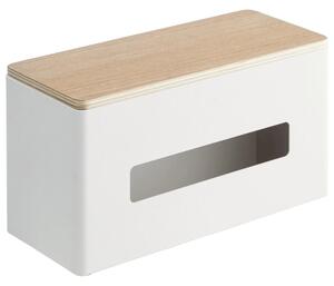 Bílý kovový box na ubrousky Yamazaki Rin 26 x 11 cm