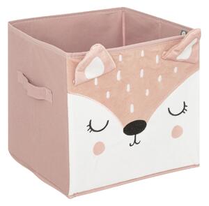 Úložný box Deer, 29x29x29 cm, bílá/růžová