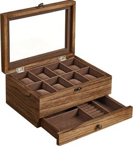 Box na hodinky Livia, 27x13x20 cm, hnědá