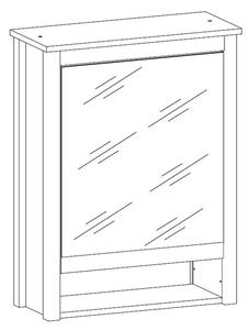 Koupelnová skříňka se zrcadlem Ole, bílá, šířka 62 cm