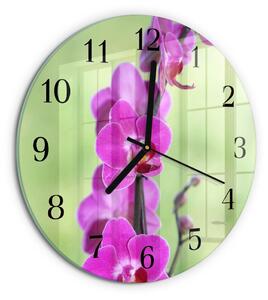 Skleněné nástěnné hodiny Orchidej zsoc-fi30-00176478