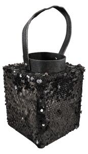 Lucerna s flitry LOFTY GLAM 20 cm, černá