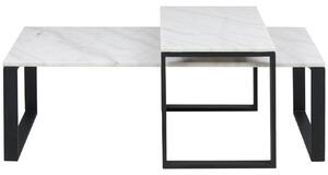 Scandi Bílý mramorový set konferenčních stolků Divo 115 cm