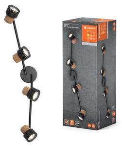 Černé LED stropní svítidlo GU10 4 SPOT CORK, teplá bílá