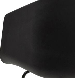 Scandi Černá plastová jídelní židle Parley s černou podnoží