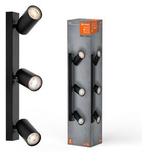Černé LED stropní svítidlo 10,2 W 3 SPOT OCTAGON, teplá bílá
