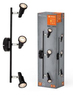 Černé LED stropní svítidlo GU10 10,2 W 3 SPOT, teplá bílá