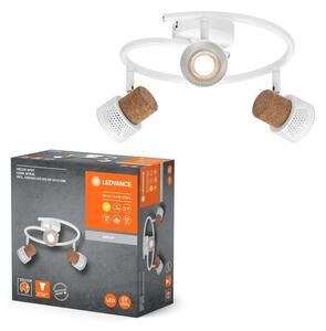 Bílé LED stropní svítidlo GU10 10,2 W 3 SPOT CORK, teplá bílá