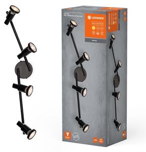 Černé LED stropní svítidlo GU10 13,6 W 4 SPOT, teplá bílá