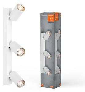 Bílé LED nástěnné svítidlo 3 x GU10 OCTAGON, teplá bílá