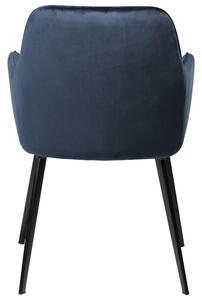 ​​​​​Dan-Form Modrá sametová jídelní židle DAN-FORM Embrace s područkami