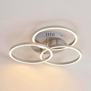 Lindby - Qiana Round Stropní Lampa LED Nickel - Lampemesteren
