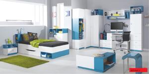 Meblar postel Mobi MO21 Barva: bílá LUX/modrá