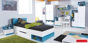 Meblar postel Mobi MO18 Barva: bílá LUX/modrá
