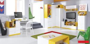 Meblar patrová postel Mobi MO20 Barva: bílá LUX/žlutá