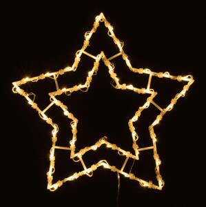 Vánoční dekorace na okno 40 cm, hvězda, 50 LED, teple bílá