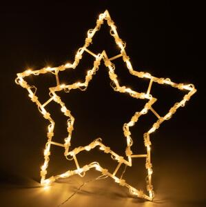 Vánoční dekorace na okno 40 cm, hvězda, 50 LED, teple bílá