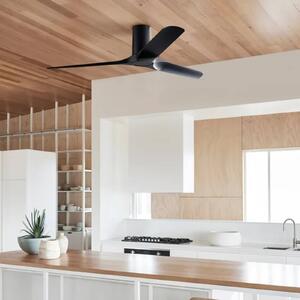 Beacon Lighting stropní ventilátor Londo černý DC motor 132 cm tichý, Černá, Obývací pokoj / jídelna, Plast, Moderní