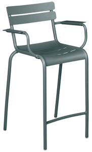 Šedá kovová barová židle Fermob Luxembourg 69,5 cm