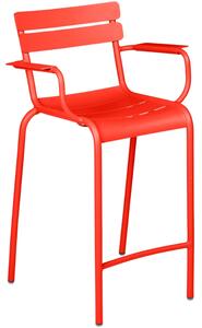 Oranžová kovová barová židle Fermob Luxembourg 69,5 cm