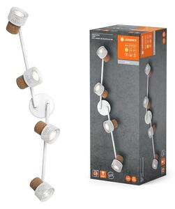 Bílé LED stropní svítidlo GU10 13,6 W CORK 4 SPOT, teplá bílá