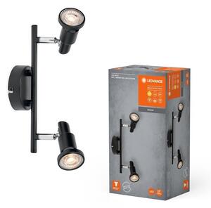 Černé LED stropní svítidlo GU10 6,8 W 2 SPOT, teplá bílá