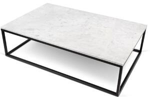 Bílý mramorový konferenční stolek TEMAHOME Prairie 120 x 75 cm s černou podnoží
