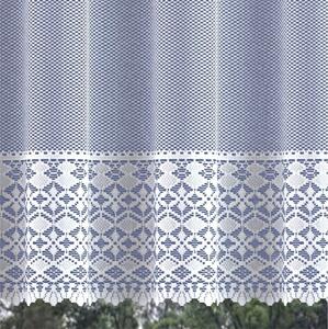 Záclona žakárová, Paulína vitrážka metráž, bílá 60 cm