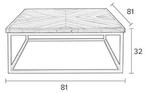 White Label Přírodní konferenční stolek WLL JOY 81x81 cm