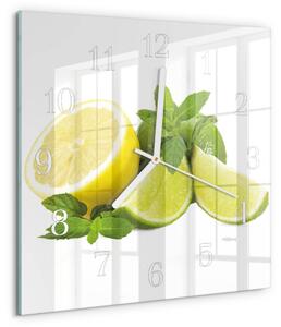 Skleněné hodiny Citronová máta zskb-30x30-00084987