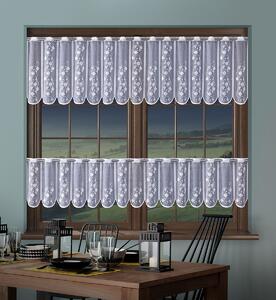 Hotová záclona, Aida, vitrážka, bílá 255 x 35 cm + 255 x 70 cm