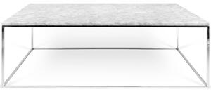 Bílý mramorový konferenční stolek TEMAHOME Gleam 120 x 75 cm s chromovanou podnoží