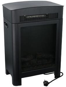 Elektrický krb Classic Fire Modena s vytápěním a otevřeným ohněm - Dekorativní krb s LED osvětlením - Nastavitelný termostat - 2 stupně ohřevu 1800W/2000W - 41 x 59 x 26 cm - Černá barva
