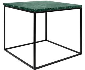 Porto Deco Zelený mramorový konferenční stolek Amaro s černou podnoží 50 x 50 cm